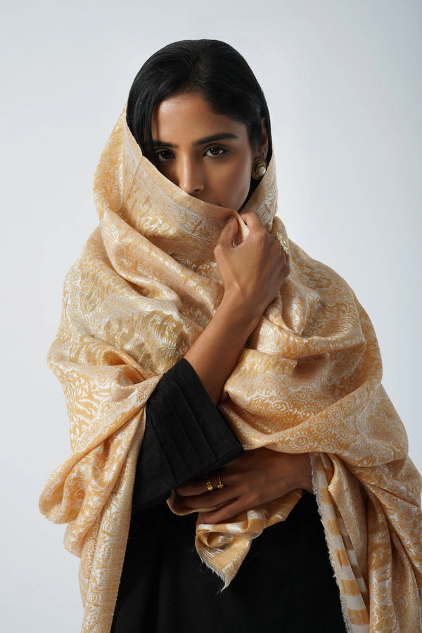 Rabiya Superfine Wool Kani Yellow Shawl