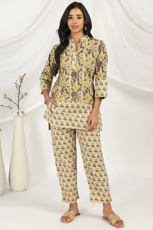 Brown Ajrakh Co-ord Set