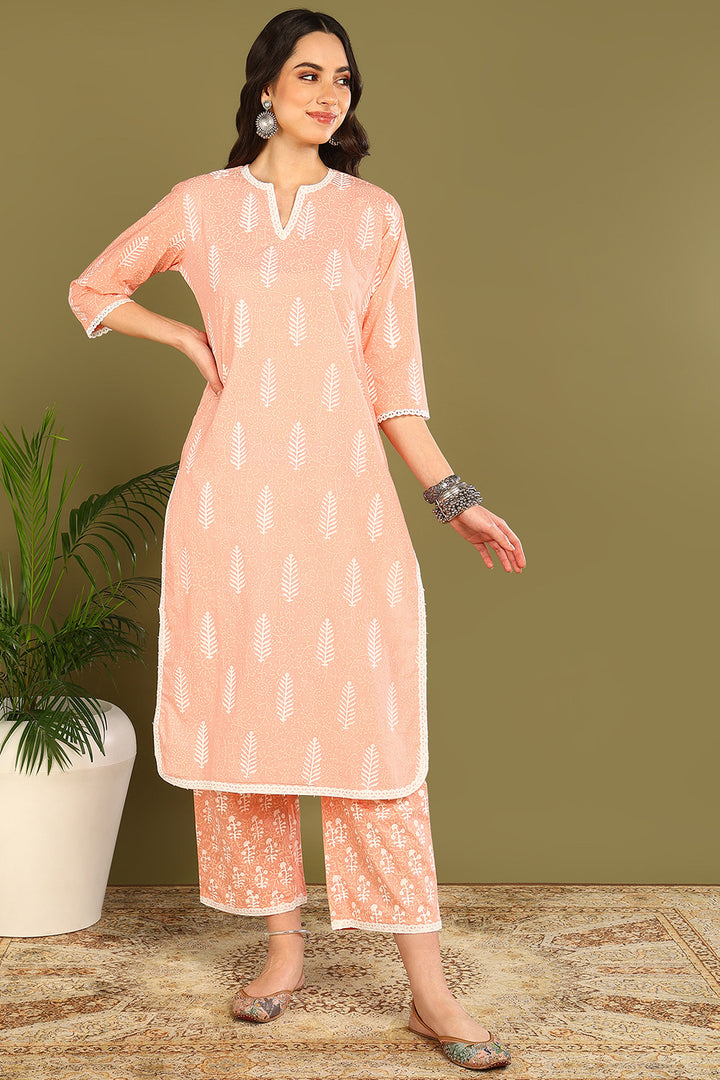 Crimson-White Khari Kurta (Set of 2) - Tahiliya