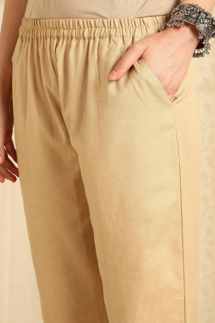 Beige Flax Farsi Pants - Tahiliya