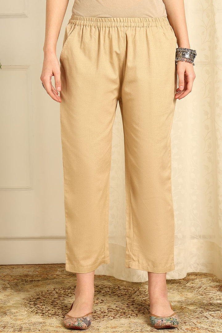 Beige Flax Farsi Pants - Tahiliya