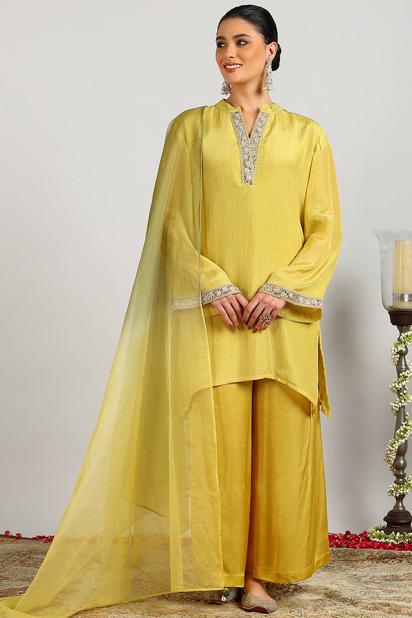 Green-Yellow Ombre Organza Dupatta