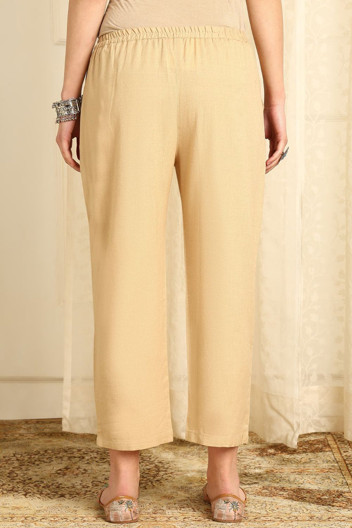 Beige Flax Farsi Pants - Tahiliya