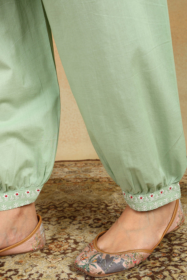 Green Izhaar Embroidered Pants