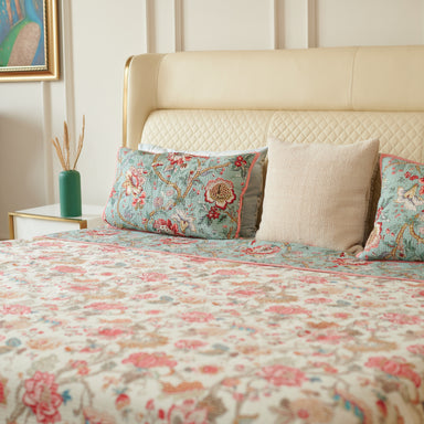 Floral Quilted Bedspread Set Double (Reversible) - Tahiliya