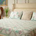 Pink Green Floral Hand Block Printed Bedsheet Set (Double) - Tahiliya