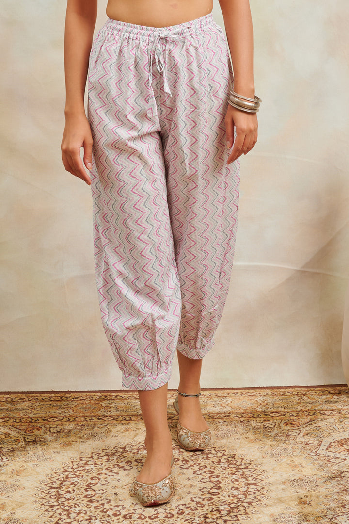 Purple Printed Izhaar Pants - Tahiliya