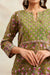 Green & Purple Hand Block Printed Sanganeri Straight Short Kurta - Tahiliya