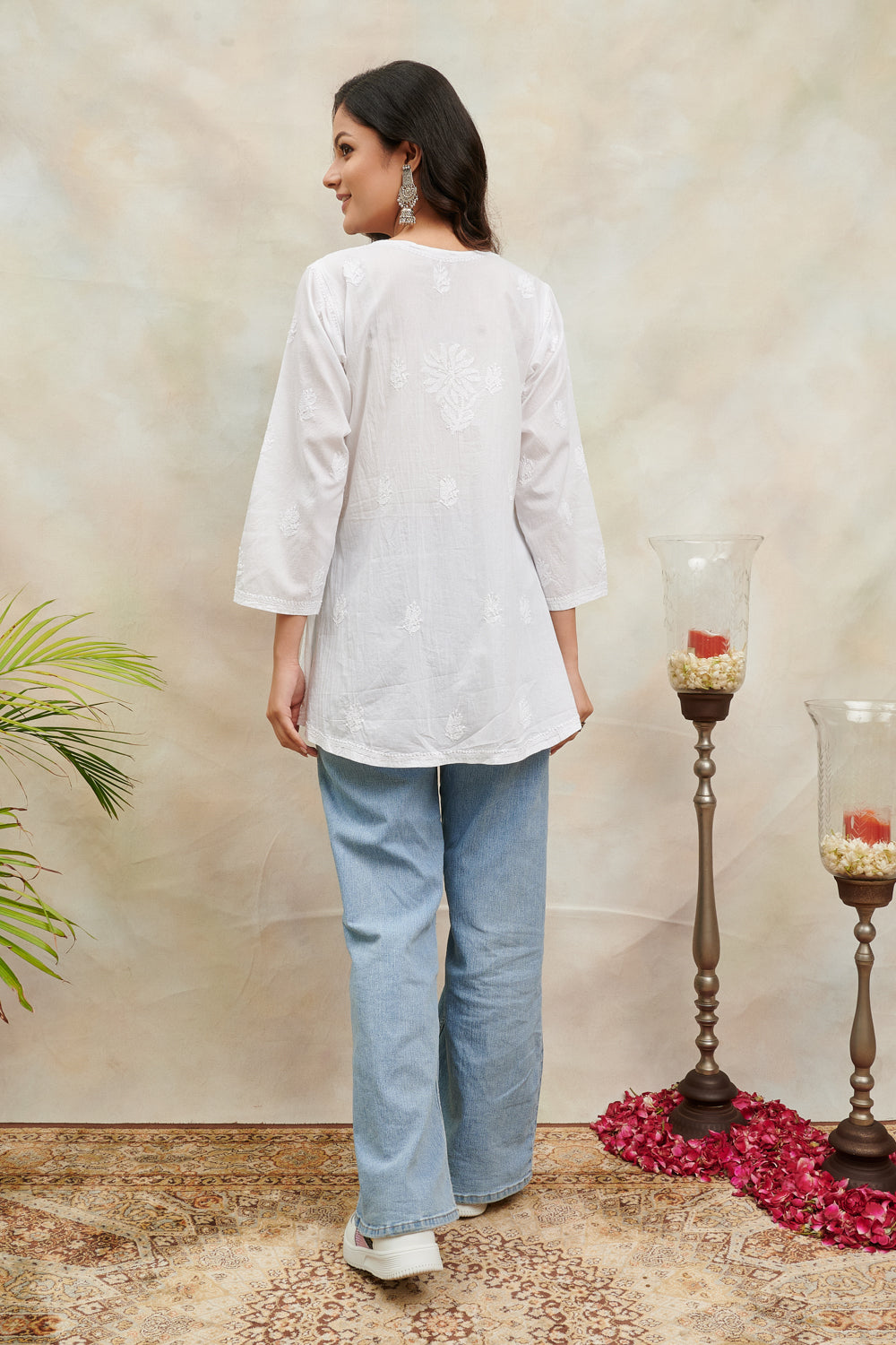 White Chikankari Cotton Tunic