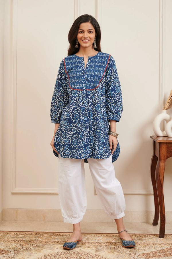 Indigo Blue Hand Block Printed Tunic