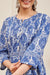 Blue Hand Block Printed Cotton Pleated Tunic - Tahiliya