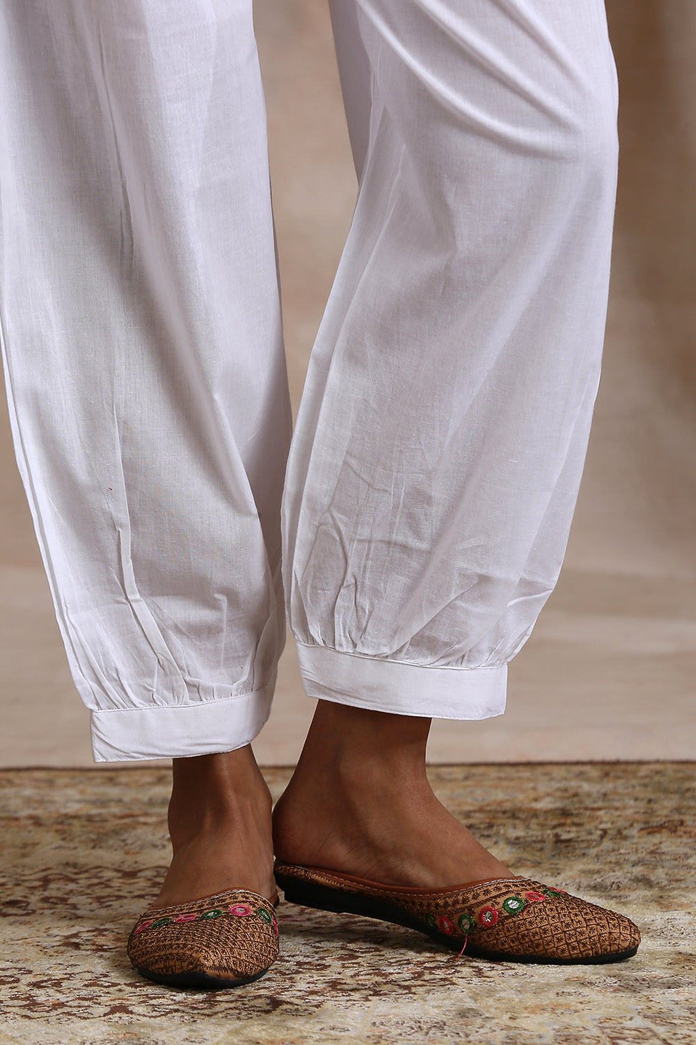 White Soft Cotton Izhaar Pants