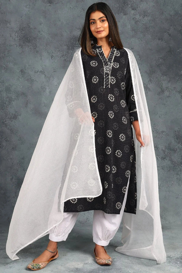 White Kota Doria Dupatta