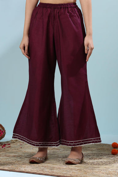 Buy Wine Palazzo Pant Cotton for Best Price, Reviews, Free Shipping
