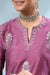 Purple Embroidered Cotton Silk Kurta - Tahiliya
