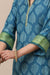 Blue Printed Chanderi Silk Designer Kurta - Set of 3 - Tahiliya
