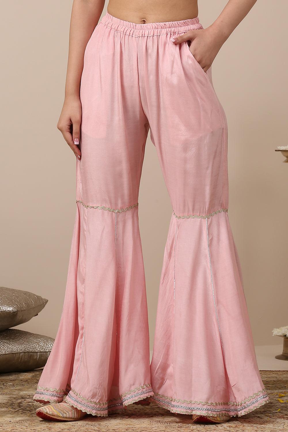 Pink Cotton Silk Sharara