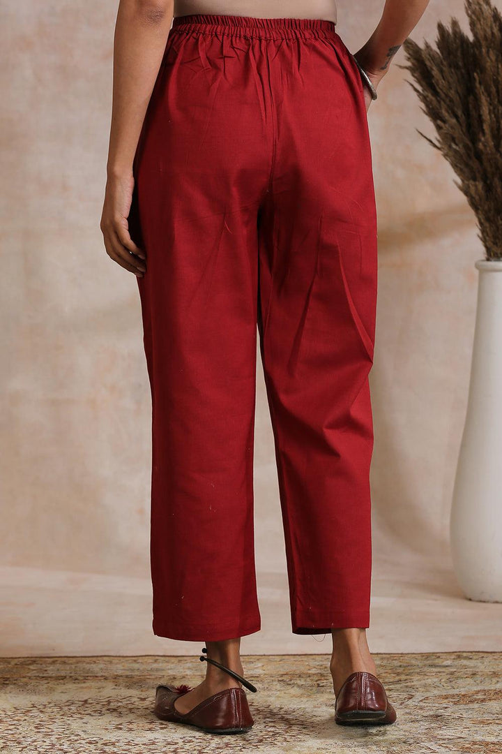 Maroon Flex Farsi Pants - Tahiliya