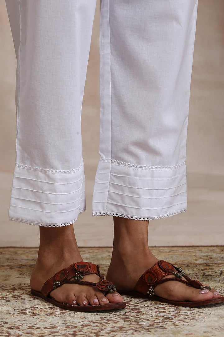 White Cotton Farsi Pants - Tahiliya