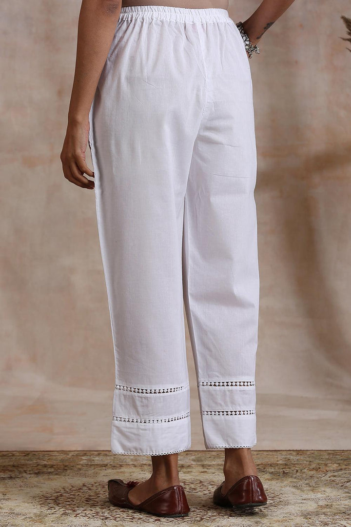 White Cotton Farsi Pants - Tahiliya